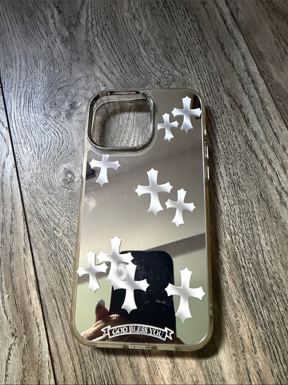 Reflective Silver Cross Design Phone Case - Pro Max